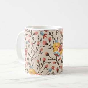 Mug Boho Floral Birds Motif de jardin
