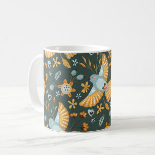 Mug Boho Floral Birds Motif de jardin