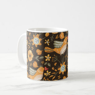 Mug Boho Floral Birds Motif de jardin
