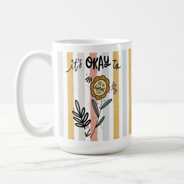 Mug Boho Floral C'est Okay D'être Différent (Gauche)