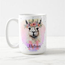 Boho Floral Fleur sauvage Llama Joli animal rose