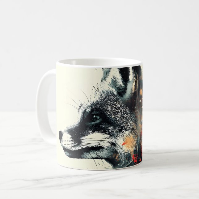 Mug Boho Floral Fox Faune Nature (Devant gauche)