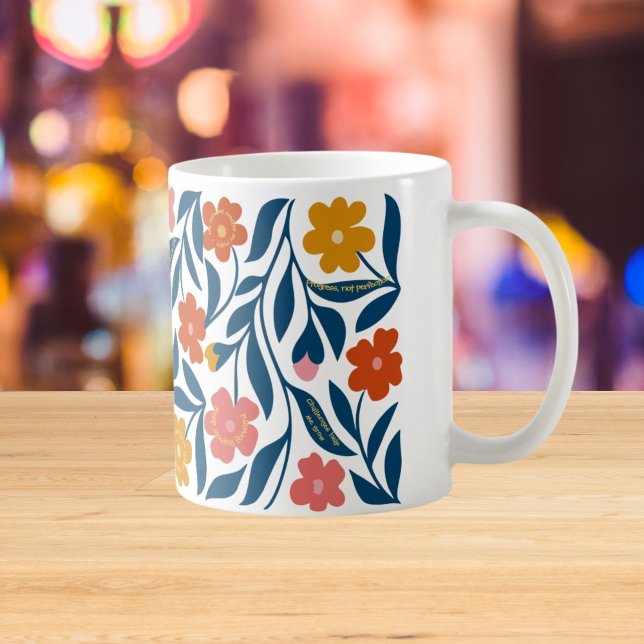 Mug Boho Folk Floral Art, Affirmation Positive Cadeau (Créateur téléchargé)