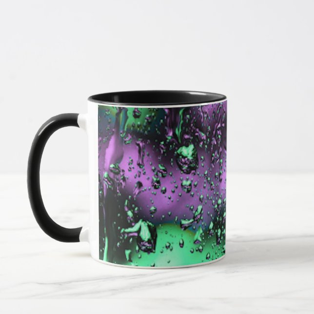 Mug Boho Green and Purple Abstract Modern Art (Gauche)