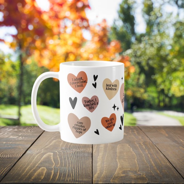 Mug Boho Heart RN Cadeau, Infirmière Affirmation Art (Créateur téléchargé)