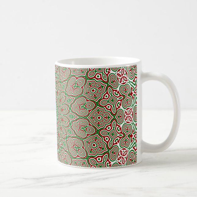 Mug Boho Hippie Funky Trippy Orné Mandala de Noël  (Droite)