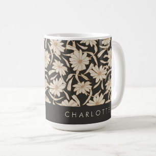 Mug Boho Moderne Botanique Noir Ivoire Personnalisé
