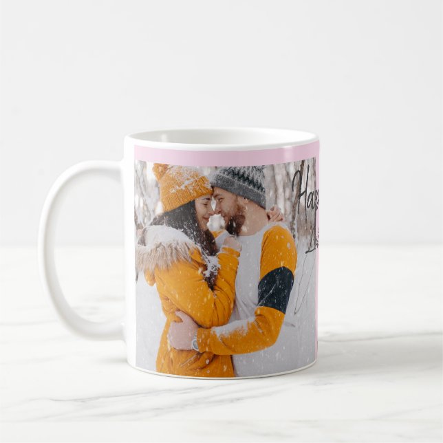 Mug Boho moderne heureux anniversaire ajouter nom date (Gauche)