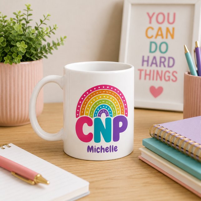 Mug Boho Monogramme Arc-en-ciel CNP (Créateur téléchargé)