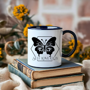Mug Boho Moon Black and White Self Love Club