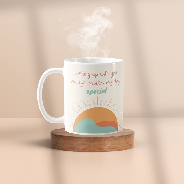Mug Boho Orange Mountain Soleil Faire Mon Jour Spécial (Créateur téléchargé)