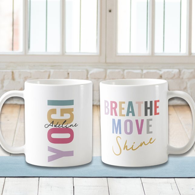 Mug Boho Pastel Couleur Yogi Avec Nom Motivation Citat (Créateur téléchargé)