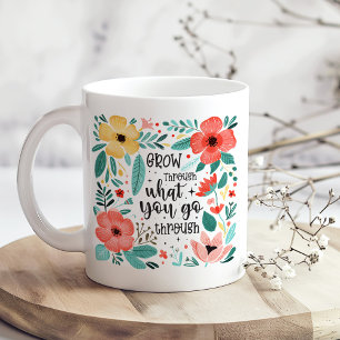 Mug Boho Pastel Fleurs sauvages Inspirational Self-Car