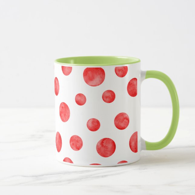 Mug Boho polka point motif l Rouge et blanc l Vert (Droite)
