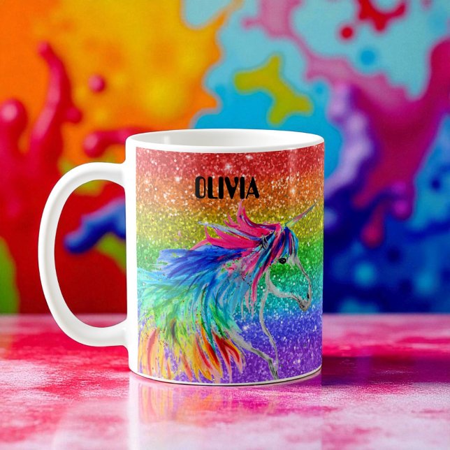 Mug Boho Rainbow mignonne Parties scintillant filles U (Créateur téléchargé)