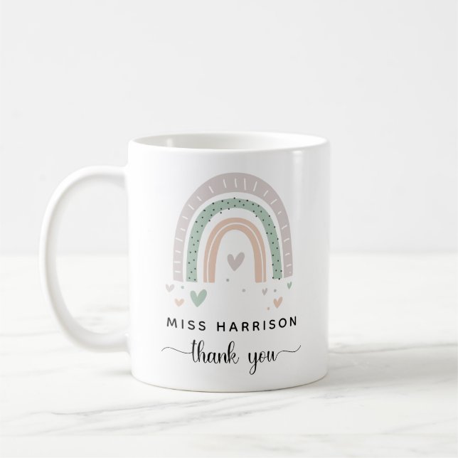 Mug Boho Rainbow Sage enseignant Merci (Gauche)