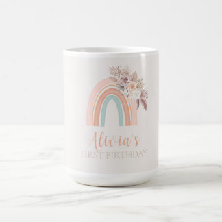 Mug Boho Rainbow Watercolor Premier anniversaire