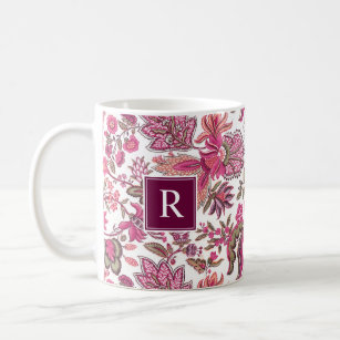 Mug Boho rose Vintage Monogramme floral