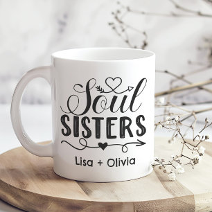 Mug Boho Soul Sisters Nom personnalisé Meilleur Ami