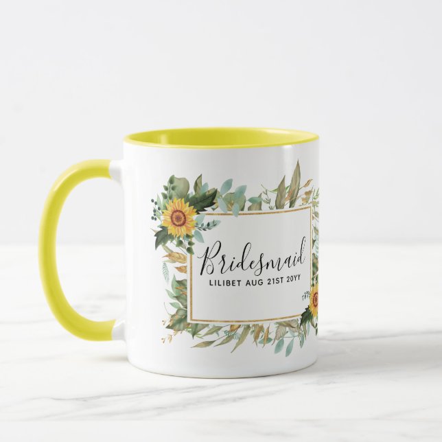 Mug Boho Sunflower Sage Mariage de verdure (Gauche)