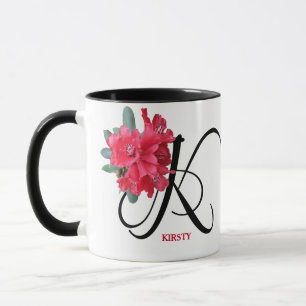 Mug Boho tendance personnalisable fleurs rouges Kirsty