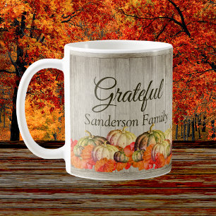 Mug BOHO Watercolor Citrouille Fall Thanksgiving