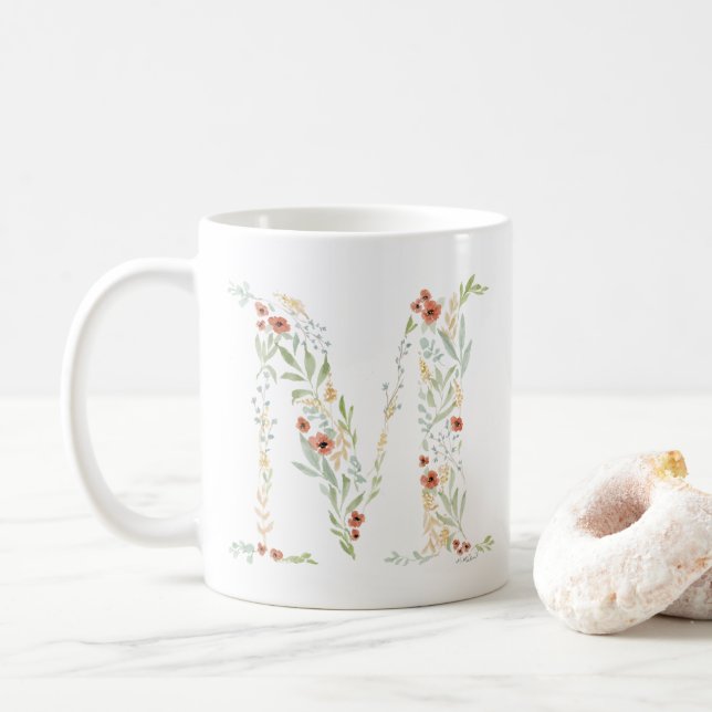 Mug Boho Watercolor Floral (Avec donut)