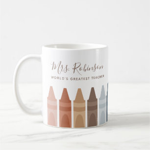 Mug Boho Worlds Plus Grand Enseignant Crayon