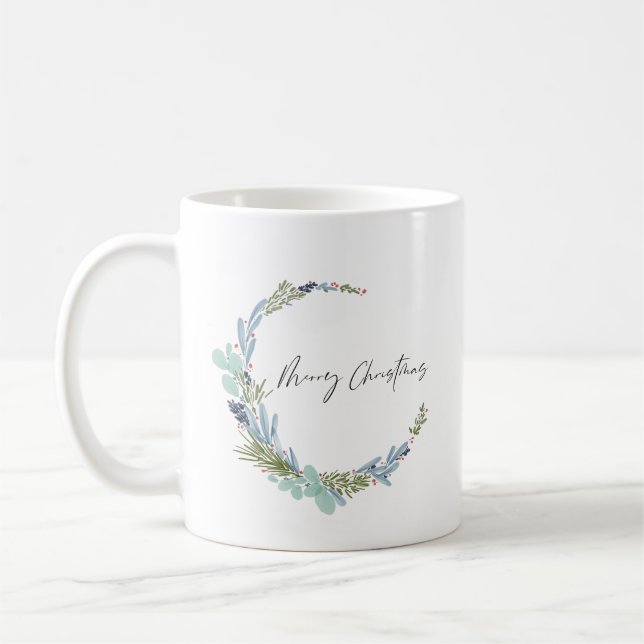 Mug Boho Wreath Joyeux Noël Design moderne (Gauche)