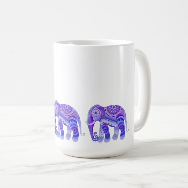 MUG BOIRE AVEC BOUGIE DE CAFÉ COOL PURPLE BLEUE (Devant droit)