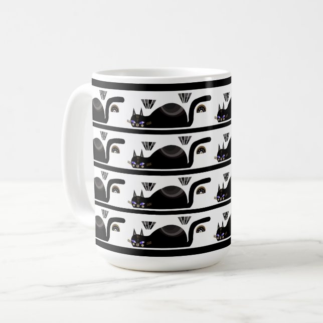 Mug Boire avec des chats noirs (Devant gauche)