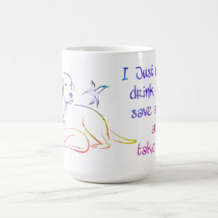 Mug Boire Café Économiser Animaux Prendre Naps Amoureu