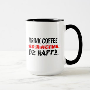 Mug Boire du café, aller courir, être heureux, drôle d