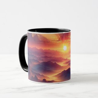 Mug Boire du matin avec une touche de lever de soleil.