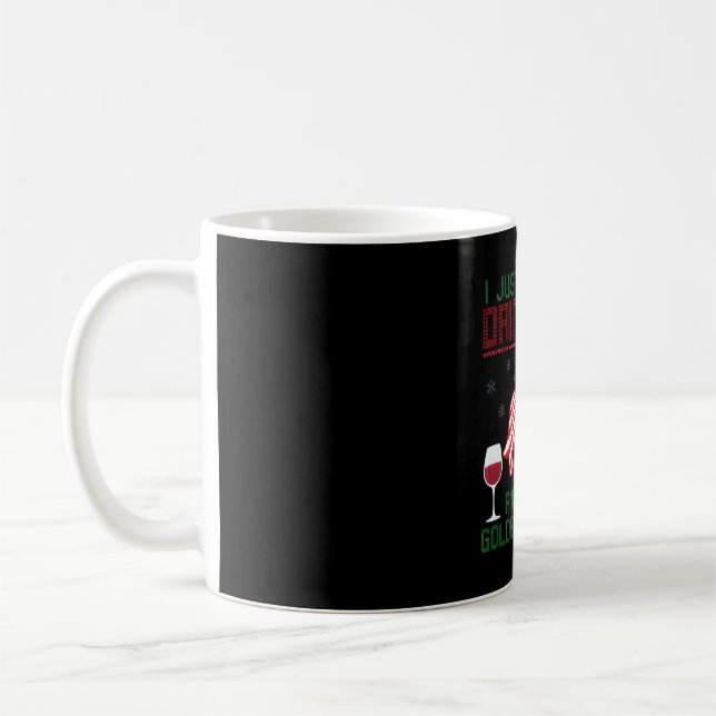 Mug Boire du vin câliner Retriever d'or Noël (Gauche)