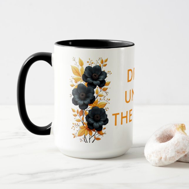 Mug Boire sous les étoiles Combo floral avec texte per (Avec donut)