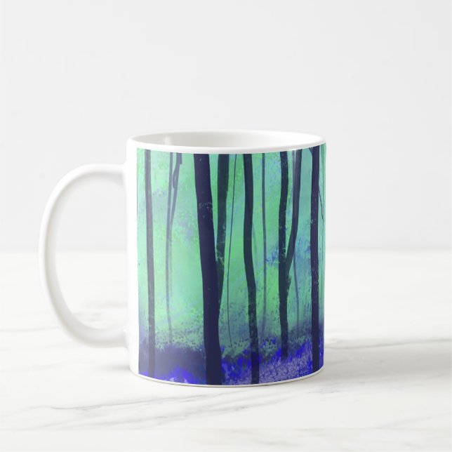 Mug "Bois Bluebell" Vert Bleu Printemps Art (Gauche)