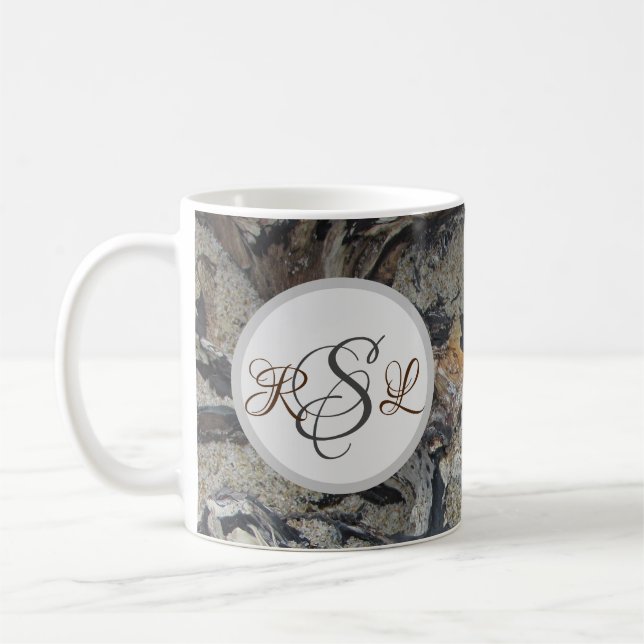 Mug Bois de Conduite photo Fancy Nature initiale (Gauche)