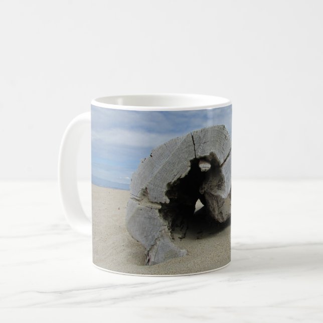 Mug Bois d'érable - photo Côte Ouest Pacifique Beach (Devant gauche)