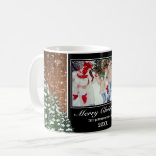 Mug Bois et forêt de neige noire Joyeux Noël Photo