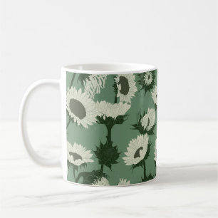 Mug Bois Imprimer Tournesol blanc