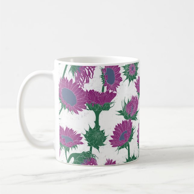 Mug Bois Imprimer tournesol rose (Gauche)