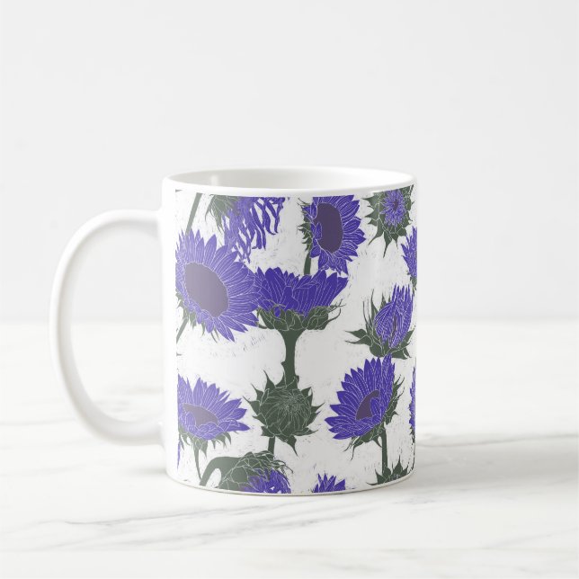Mug Bois Imprimer Tournesol violet (Gauche)