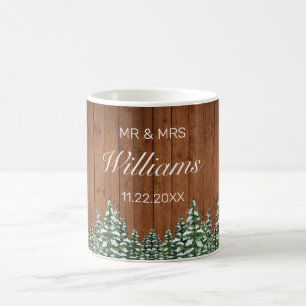 Mug Bois neigeux & Forêt Pays Pin Mariage M. Mme