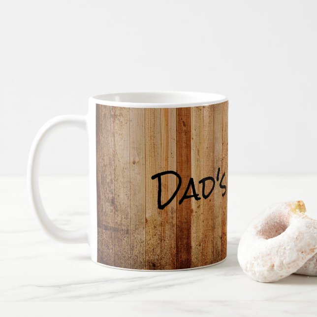 Mug Bois personnalisé rustique pays Brown noir papa (Avec donut)