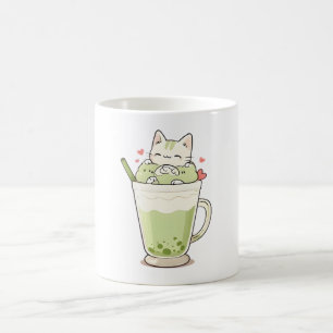 Mug Boisson au matcha au lait et aux perles de tapioca