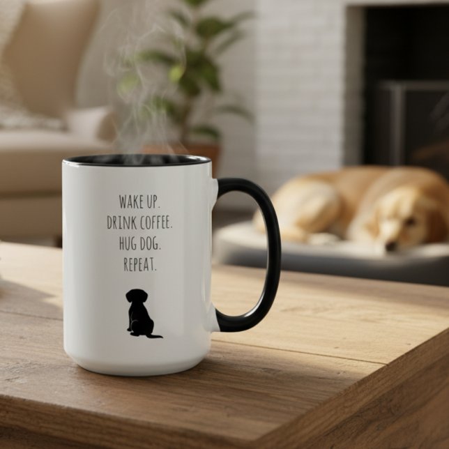 Mug Boisson drôle pour se réveiller Café Câlin pour ma (Wake up drink coffee hug dog mug — funny birthday gift idea for the caffeine-loving dog mom.)