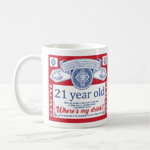 Mug Boisson du 21e anniversaire légal, où est ma boiss