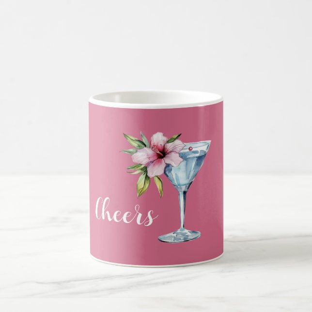 Mug Boisson Fleur d'Hibiscus Rose Tropical (Centre)