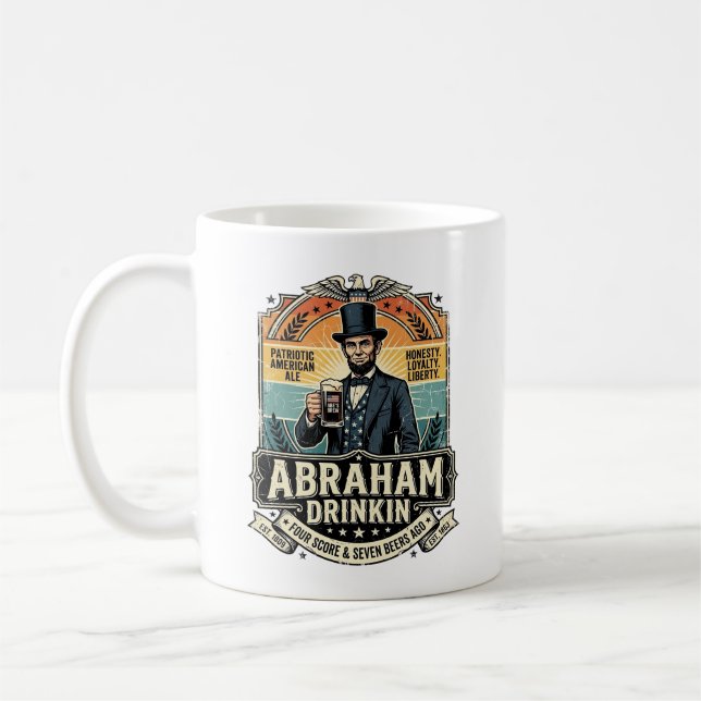 Mug Boisson Patriotique Abraham Rétro Détresse (Gauche)